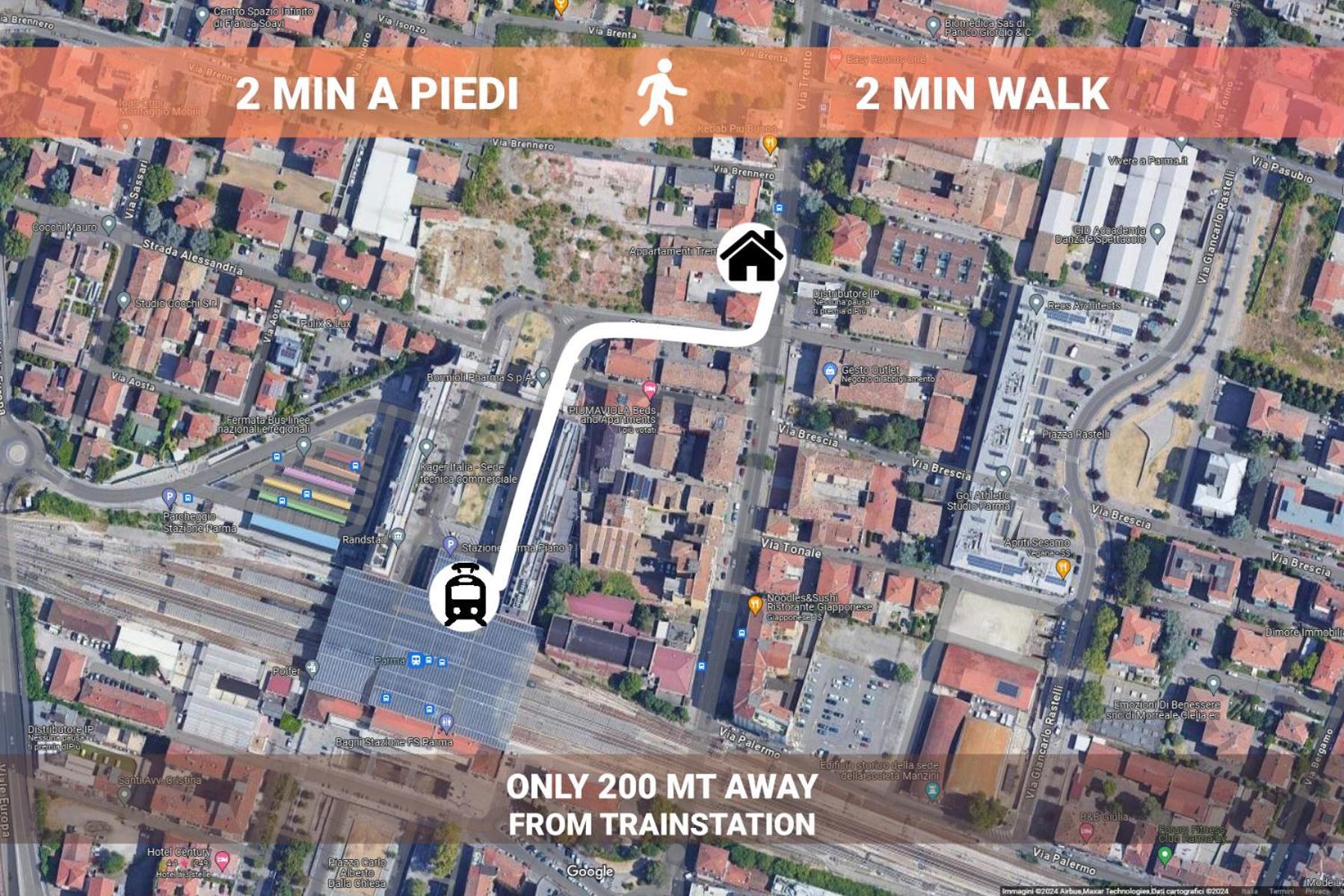 Апартаменты Stazione 200M - Wifi - Aria Condizionata - Smart Tv Парма Экстерьер фото